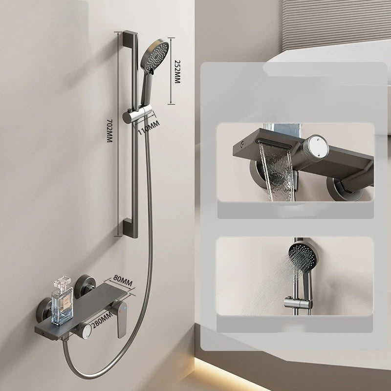 Gray Bathroom Shower Set Rainfall Shower Faucet Set Apartment Hotels Household multifunctional Split Bathtub Showers