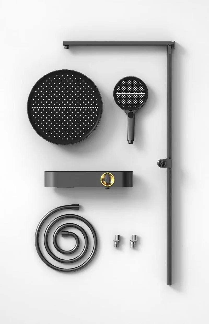 Luxury Modern Brass Bathroom shower faucet set Hot Cold water shower set Rainfall Waterfall 3 mode Shower faucet Wall Mounted