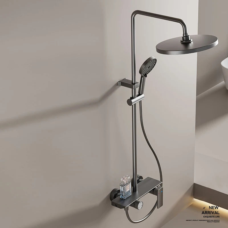 Gray Bathroom Shower Set Rainfall Shower Faucet Set Apartment Hotels Household multifunctional Split Bathtub Showers
