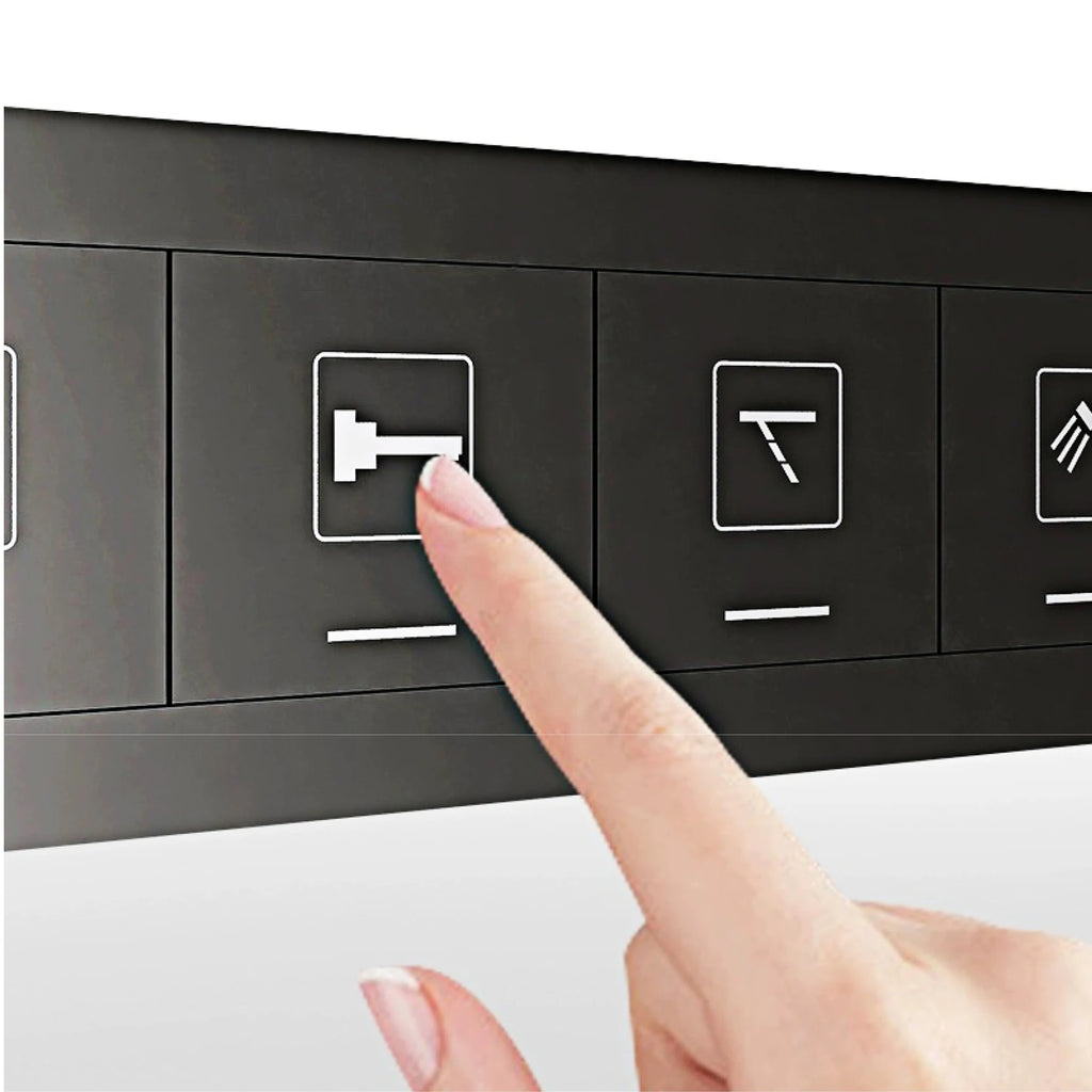 Bathroom black brass thermostatic shower set with LED digital display ceiling design,wall mounted with 4 functions Shower system