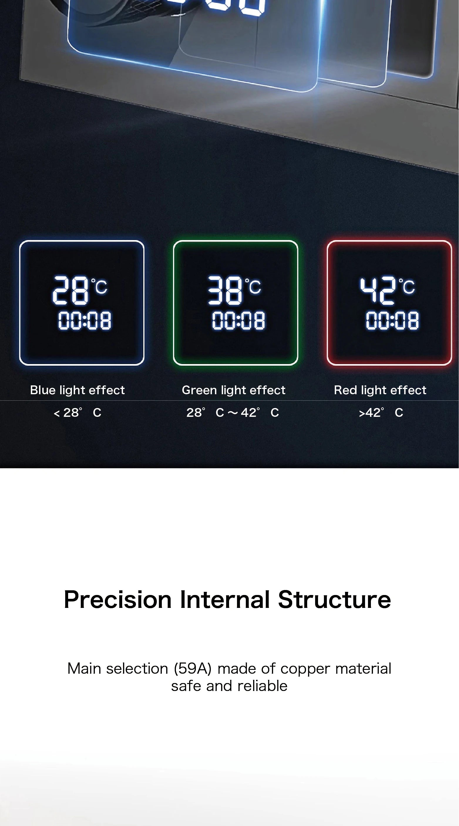 Bathroom black brass thermostatic shower set with LED digital display ceiling design,wall mounted with 4 functions Shower system