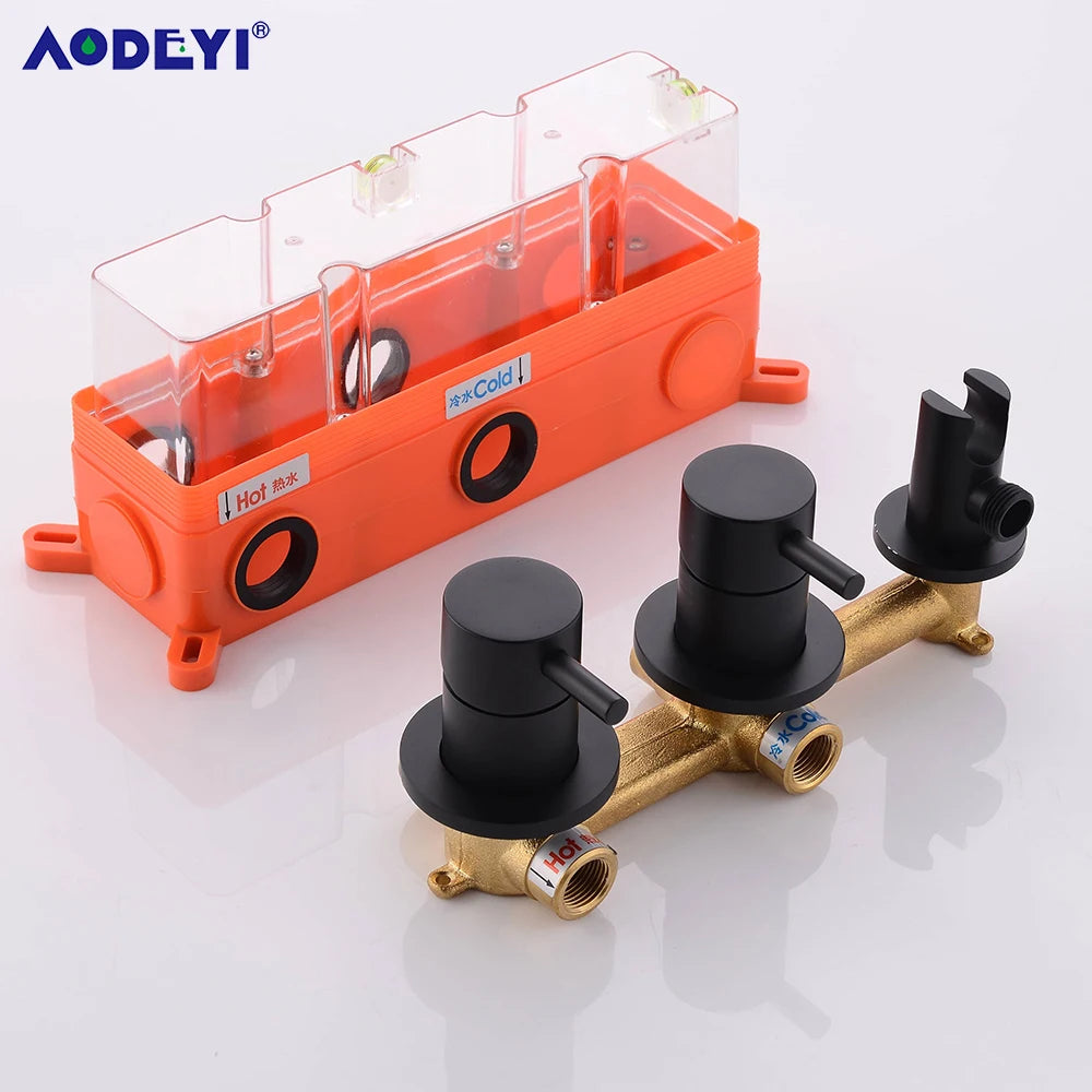 Bathroom Shower Faucet Set With Handshower Diverter Valve Holder Brass Wall Mount Spout Bathtub Mixer Bath Dual Handle Mixing