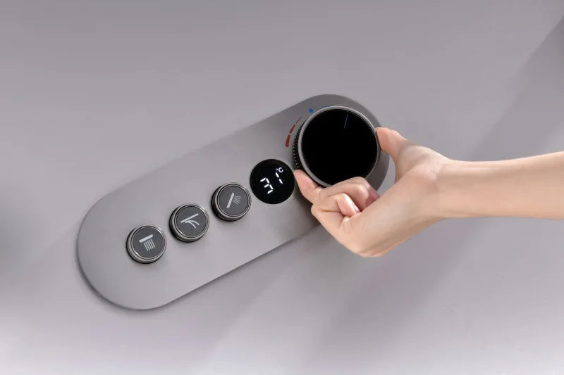 Bathroom Shower Faucet Set Brass Wall Mounted Thermostatic Rainfall style Shower Brush Gold /Gray Finished Three Functions