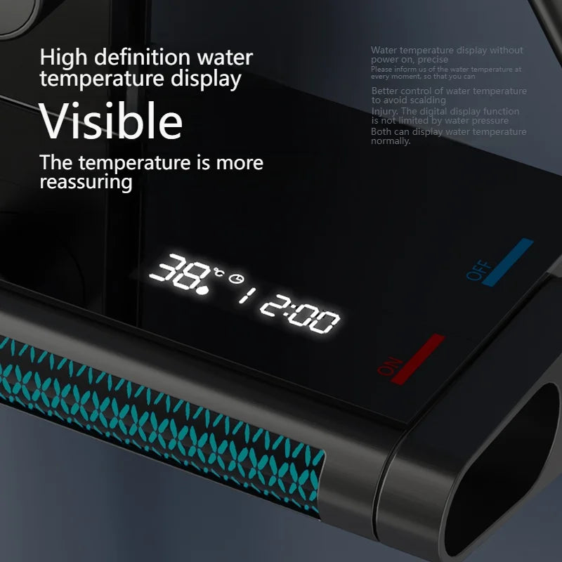 Digital Smart Bathroom Shower Set for Spa Waist Spray Shower System Faucets Rainfall Piano Bath Shower Set Apartment