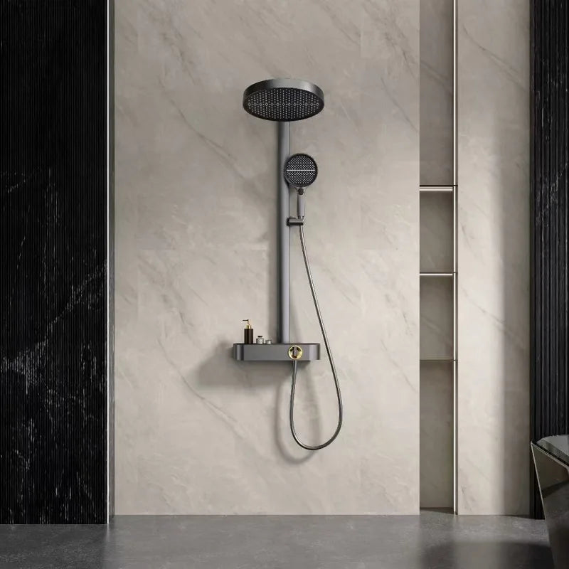 Luxury Modern Brass Bathroom shower faucet set Hot Cold water shower set Rainfall Waterfall 3 mode Shower faucet Wall Mounted