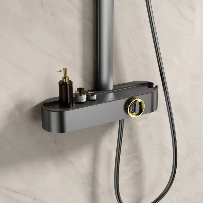 Luxury Modern Brass Bathroom shower faucet set Hot Cold water shower set Rainfall Waterfall 3 mode Shower faucet Wall Mounted