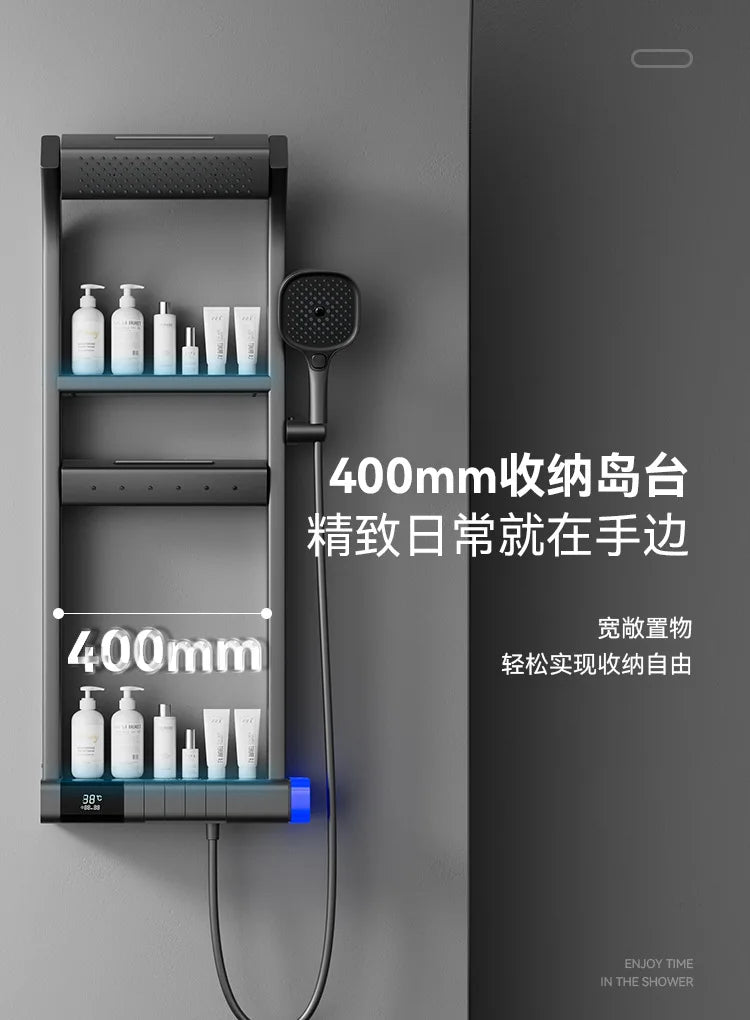 Applicable to Multifunctional thermostatic digital display rack shower shower set, designed for family bathrooms, toilets
