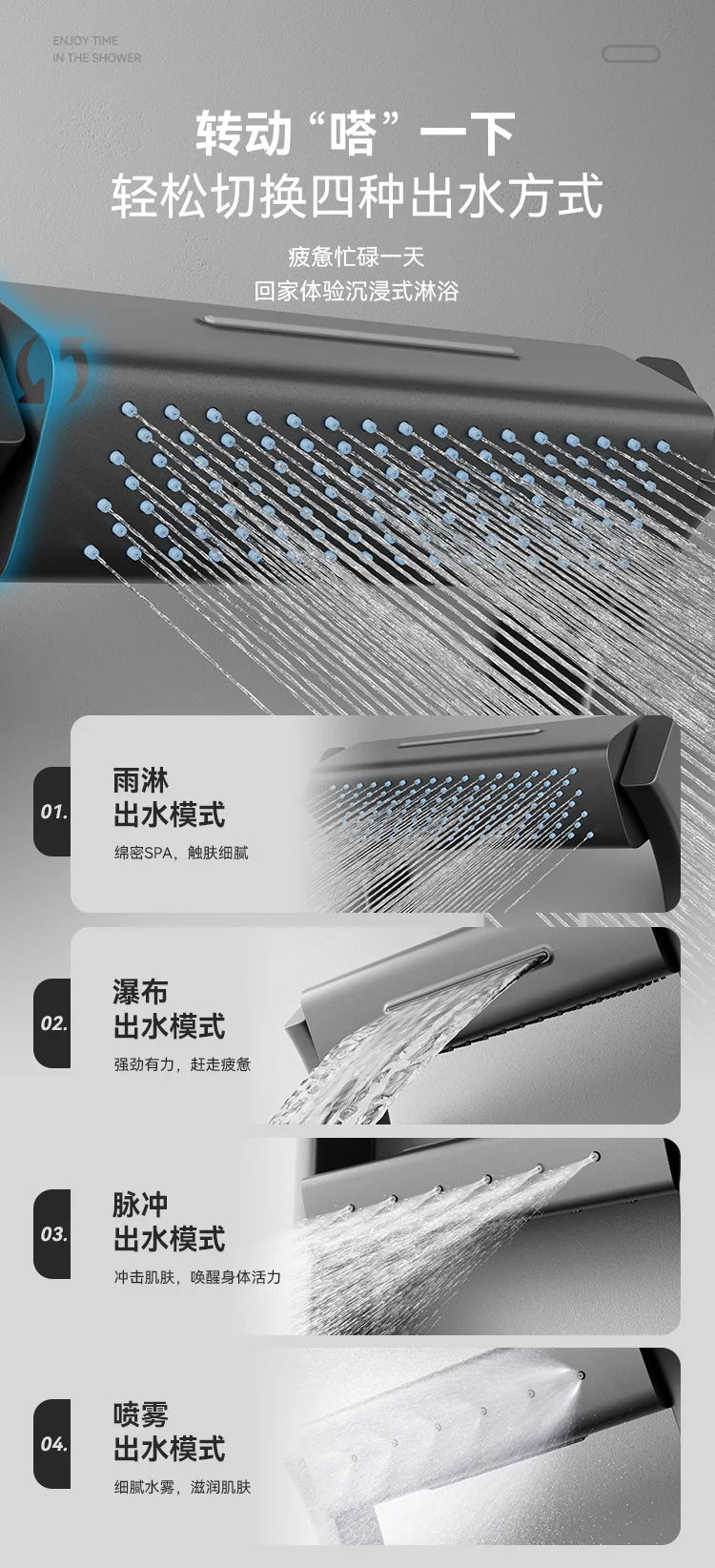 Applicable to Multifunctional thermostatic digital display rack shower shower set, designed for family bathrooms, toilets