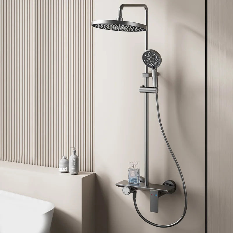 Gray Bathroom Shower Set Rainfall Shower Faucet Set Apartment Hotels Household multifunctional Split Bathtub Showers