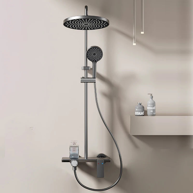 Gray Bathroom Shower Set Rainfall Shower Faucet Set Apartment Hotels Household multifunctional Split Bathtub Showers