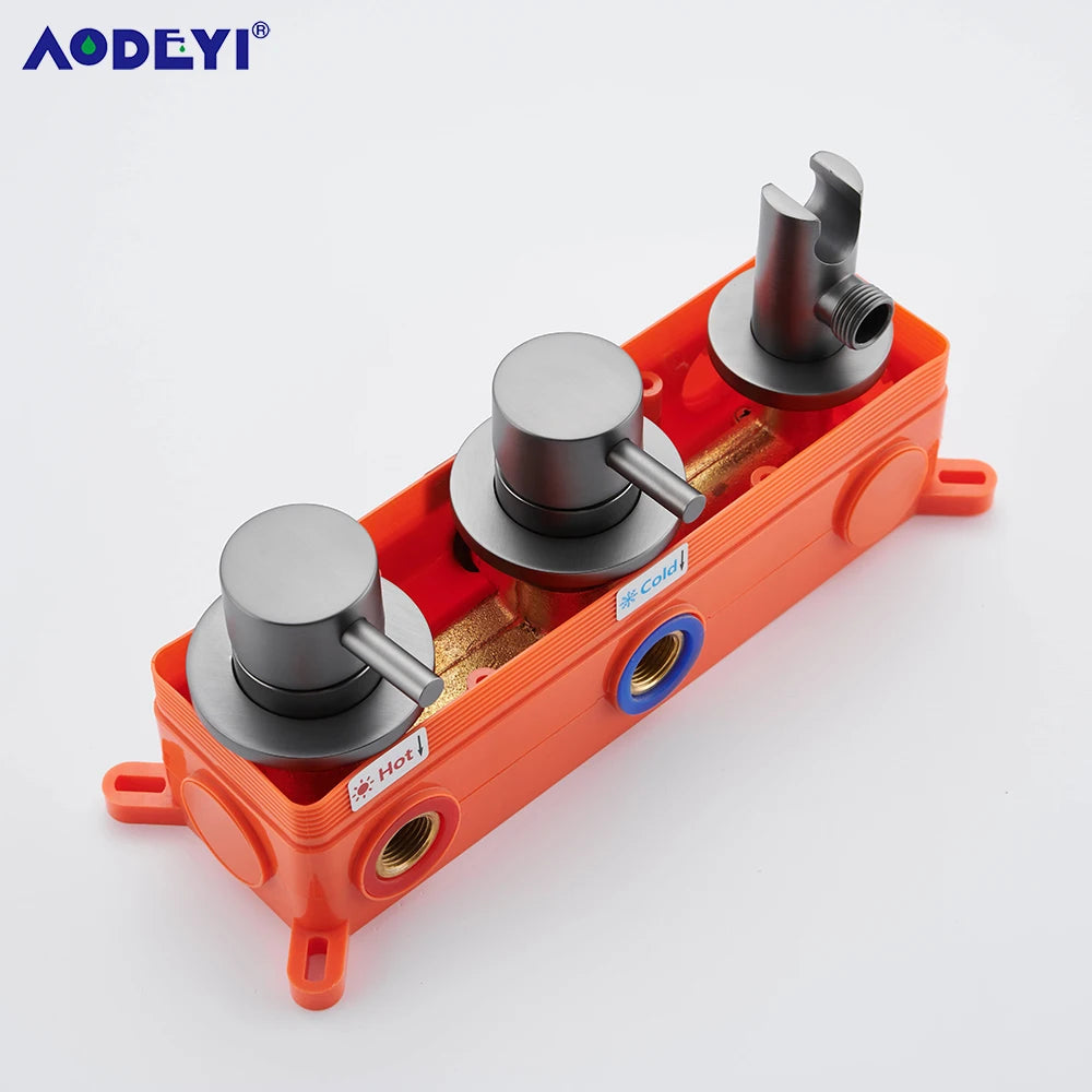 Bathroom Shower Faucet Set With Handshower Diverter Valve Holder Brass Wall Mount Spout Bathtub Mixer Bath Dual Handle Mixing