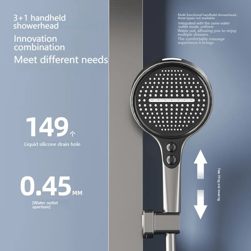 Digital Smart Bathroom Shower Set for Spa Waist Spray Shower System Faucets Rainfall Piano Bath Shower Set Apartment