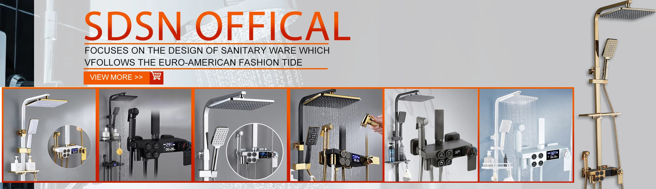 Ambient Lighting Digital Bathroom Shower System 12 Inch Rain Shower Head Waist Spray Thermostatic Digital Bathroom Shower Set