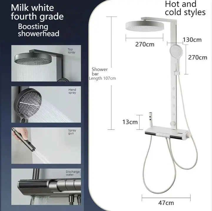Digital Smart Bathroom Shower Set for Spa Waist Spray Shower System Faucets Rainfall Piano Bath Shower Set Apartment